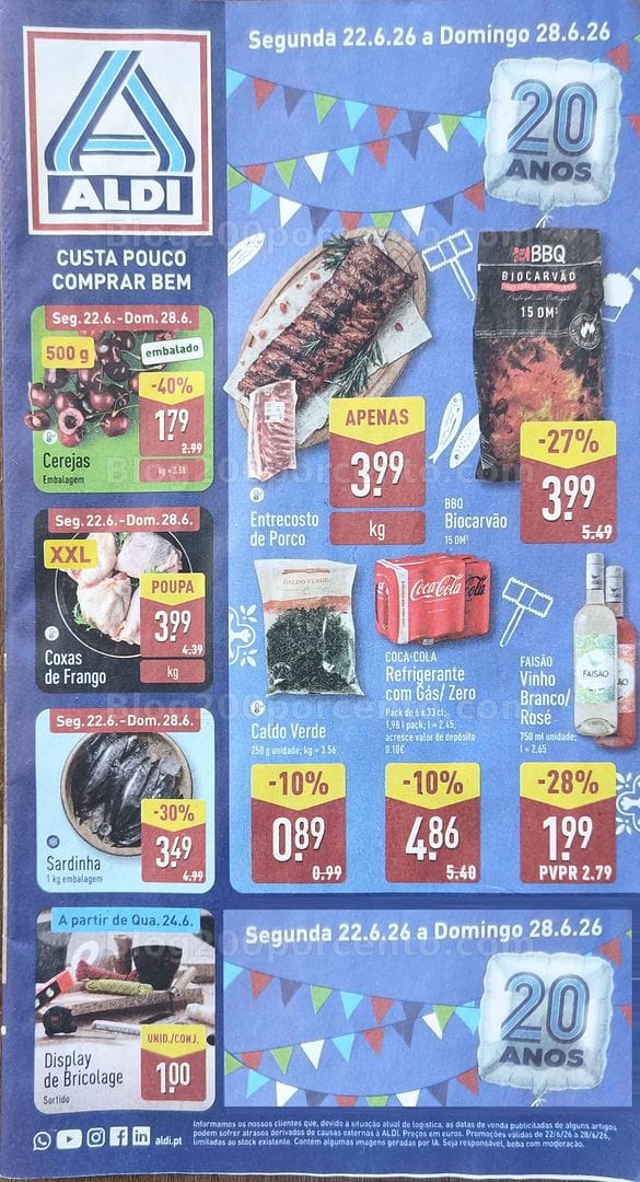 Antevisão Folheto ALDI Promoções de 22 a 28 junho
